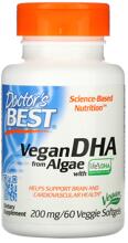 Doctors Best Vegan DHA from Algae - 200 mg, 60 Softgels