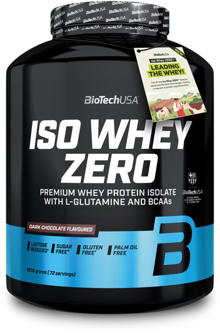 BioTech USA Iso Whey Zero, 1816 g Dose, Dunkle Schokolade