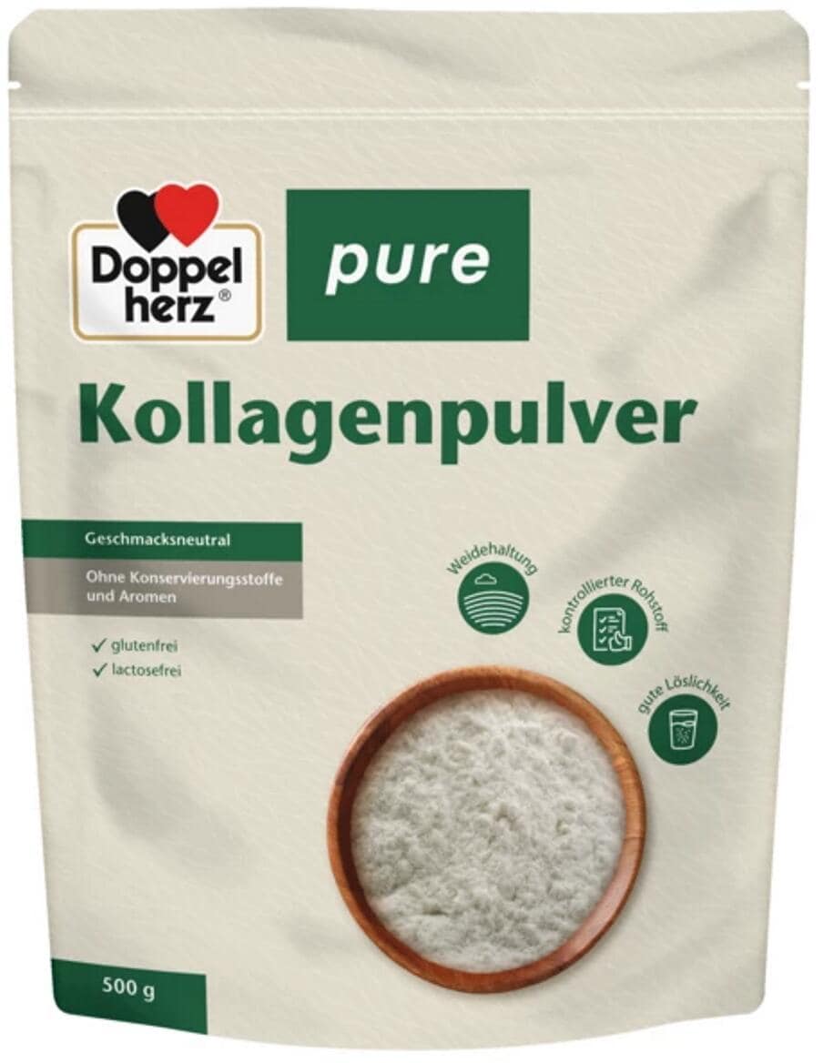 Doppelherz pure Kollagenpulver, 500 g Beutel, Geschmacksneutral