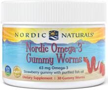 Nordic Naturals Nordic Omega-3 Gummy Worms - 63 mg, 30 Fruchtgummis, Strawberry