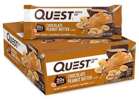 Quest Nutrition Quest Protein Bar, 12 x 60 g Riegel, Chocolate Peanut Butter