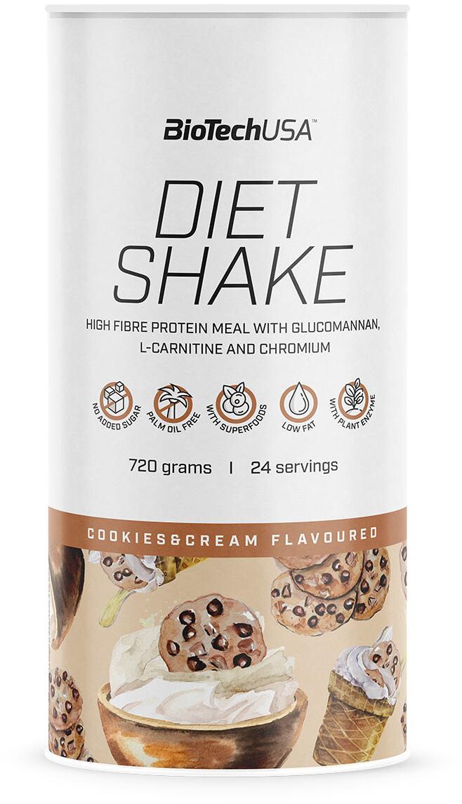 BioTech USA Diet Shake, 720 g Dose, Cookies & Cream