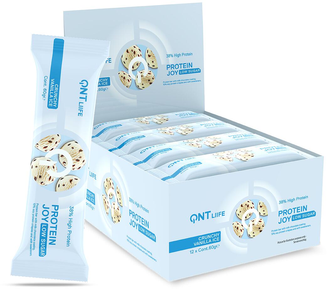 QNT Protein Joy Bar, 12 x 60 g Riegel, Crunchy Vanilla Ice