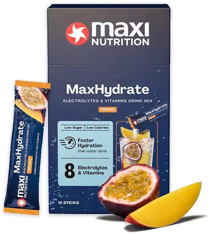 MaxiNutrition MaxHydrate Classic Elektrolyt Getränk, 10 x 16 g Sticks, Tropic