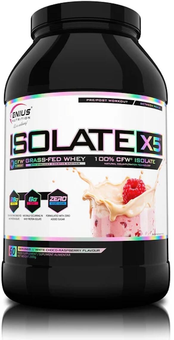 Genius Nutrition Isolate-X5, 2000 g Dose, White Chocolate-Raspberry
