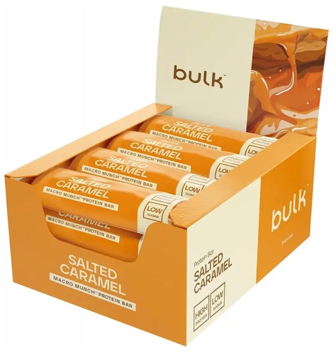 Bulk Macro Munch Protein Bar, 12 x 62 g Riegel, Salted Caramel
