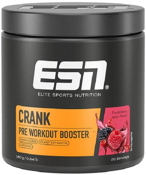 ESN Crank Pre Workout Booster, 380 g Dose, Fresh Berry Juice