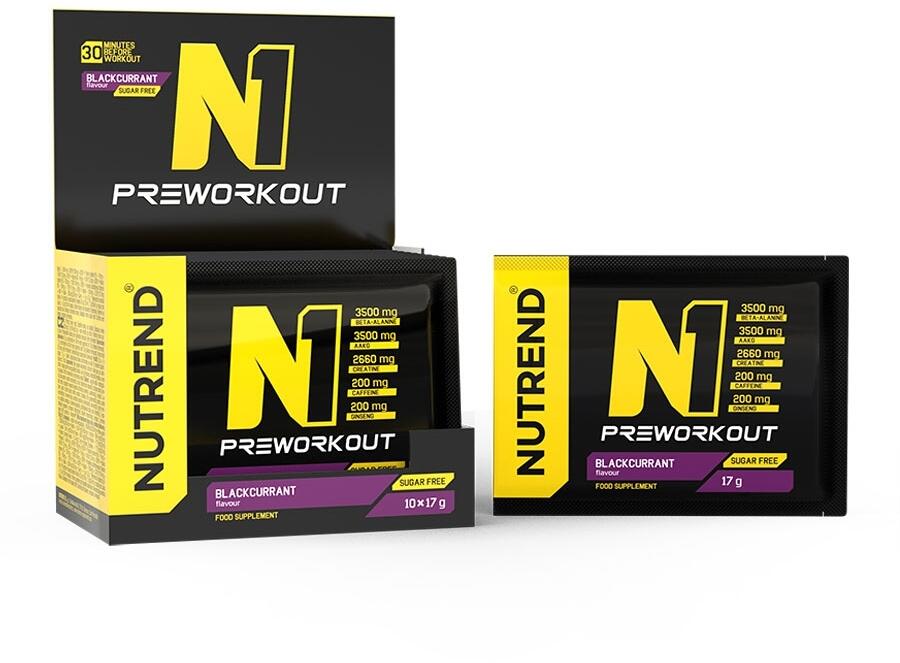Nutrend N1 Pre-Workout, 10 × 17 g Tütchen, Blackcurrant