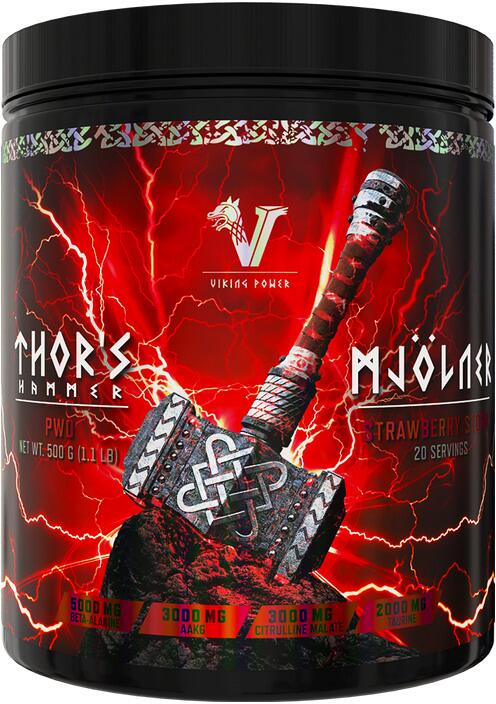 Viking Power Thor ́s Hammer Pre-Workout, 500 g Dose, Strawberry Storm