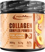 IronMaxx Collagen Complex Powder, 300 g Dose, Peach Ice Tea
