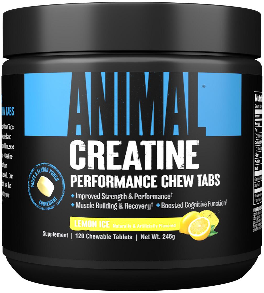 Universal Nutrition Animal Creatine Chews, 120 Kautabletten, Lemon Ice