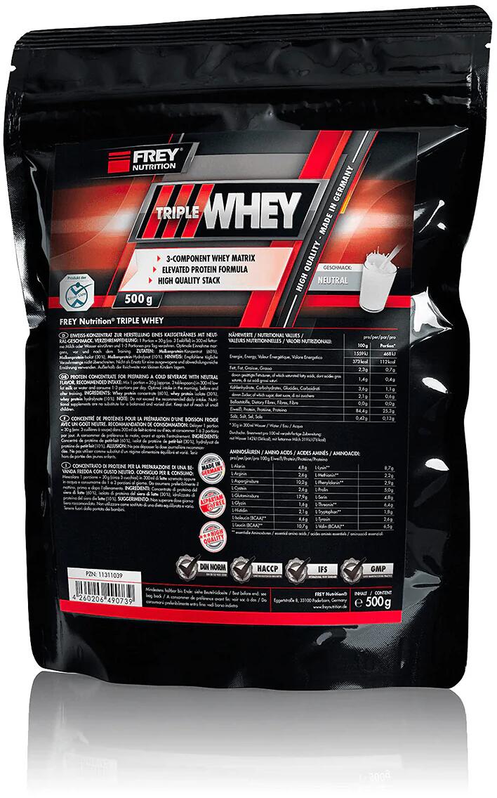 Frey Nutrition Triple Whey, 500 g Beutel, Neutral
