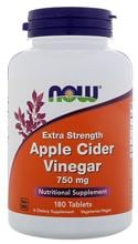 Now Foods Apple Cider Vinegar 750 mg, 180 Tabletten, Unflavored MHD 01.01.2024