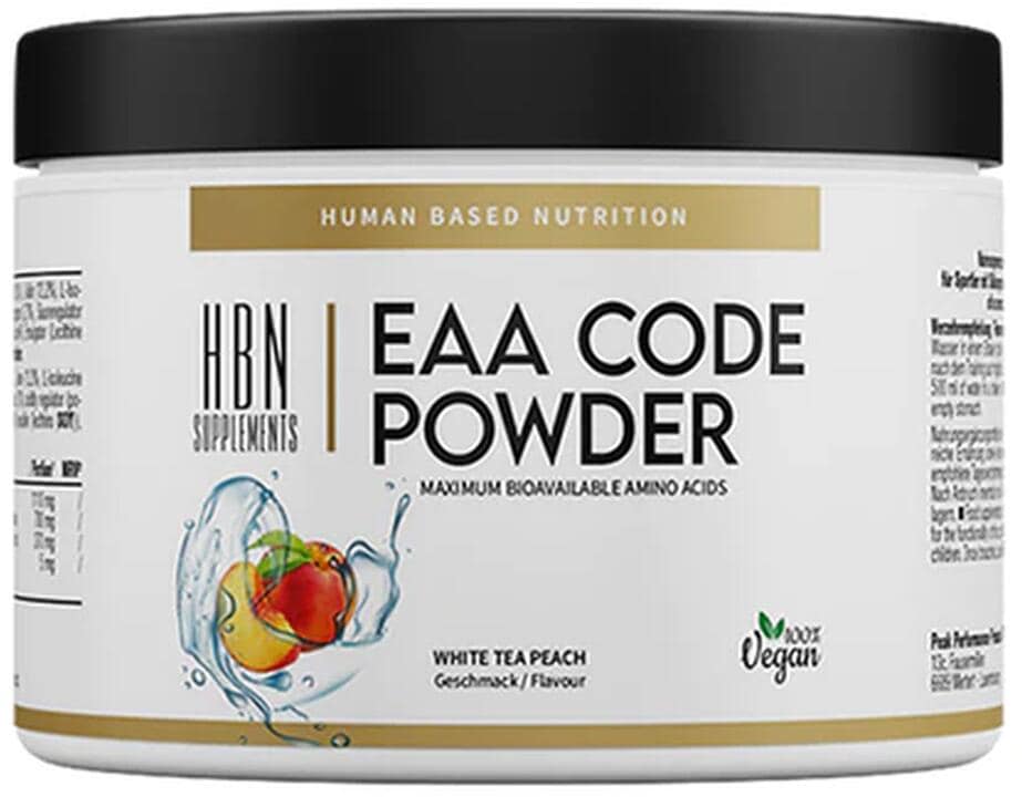 HBN Supplements EAA Code Powder, 280 g Dose, White Tea Peach