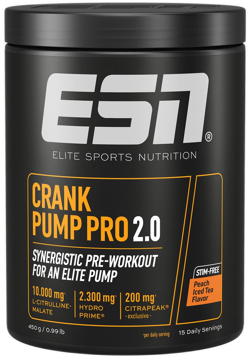 ESN Crank Pump Pro 2.0, 450 g Dose, Peach Iced Tea