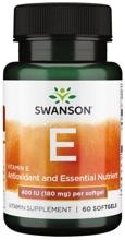 Swanson Vitamin E - 400 IU, 60 Kapseln