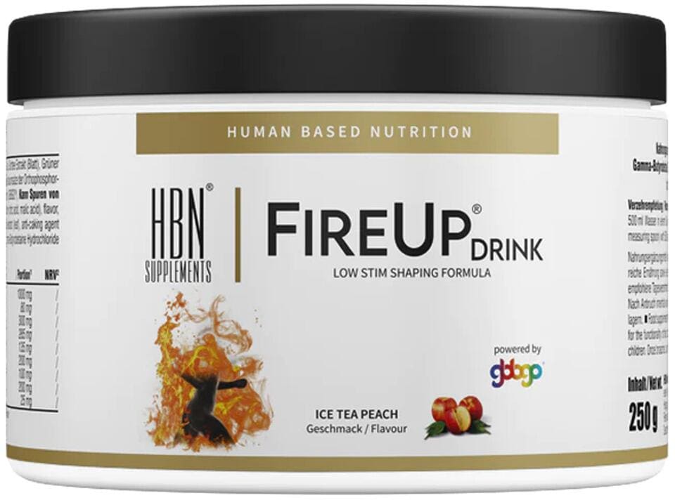 HBN Supplements FireUp Drink, 250 g Dose, Ice Tea Peach