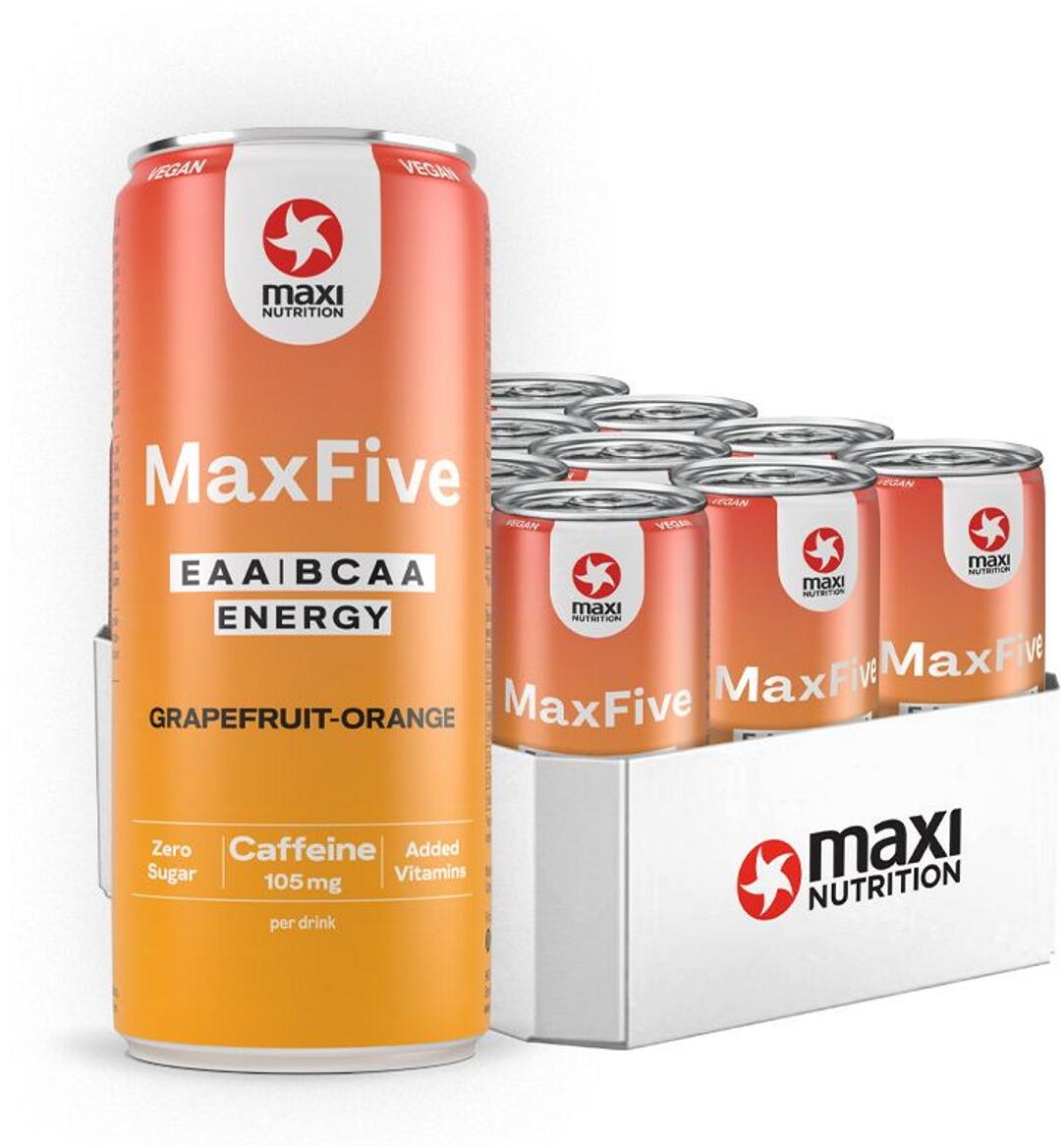 MaxiNutrition MaxFive EAA/BCAA Drink, 12 x 330 ml Dose (inkl. 3,- Euro Pfand), Grapefruit-Orange