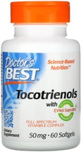 Doctors Best Tocotrienols with EVNol SupraBio - 50 mg, 60 Softgels