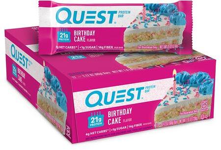 Quest Nutrition Quest Protein Bar, 12 x 60 g Riegel, Birthday Cake bei ...