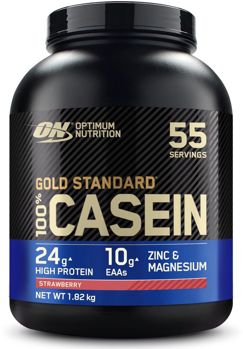 Optimum Nutrition 100 % Gold Standard Casein, 1820 g (4 lb) Dose, Strawberry Delight