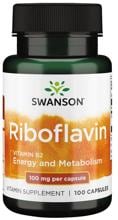 Swanson Riboflavin Vitamin B2 100 mg, 100 Kapseln