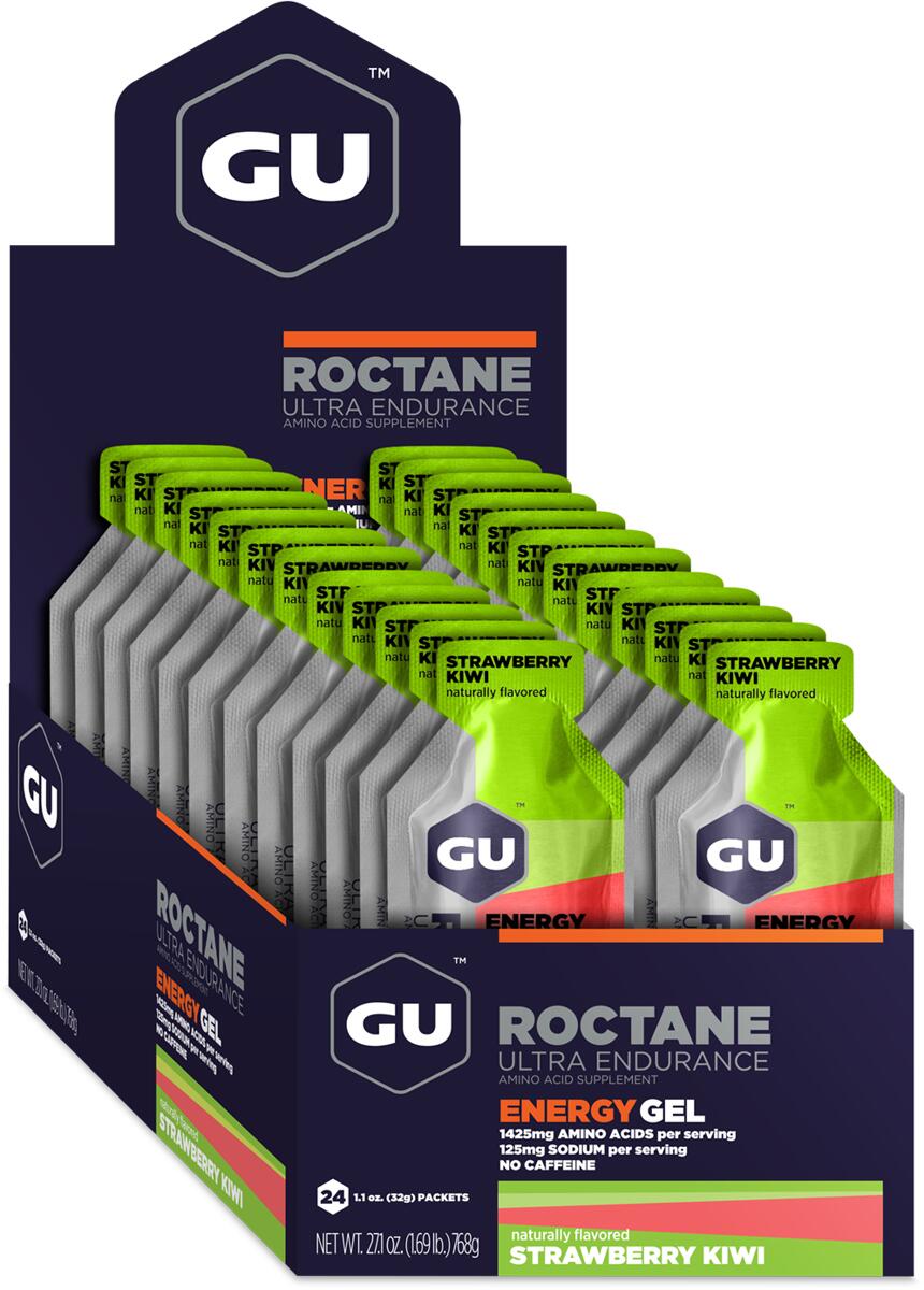 GU ROCTANE Energy Gel, 24 x 32 g Gel, Strawberry Kiwi