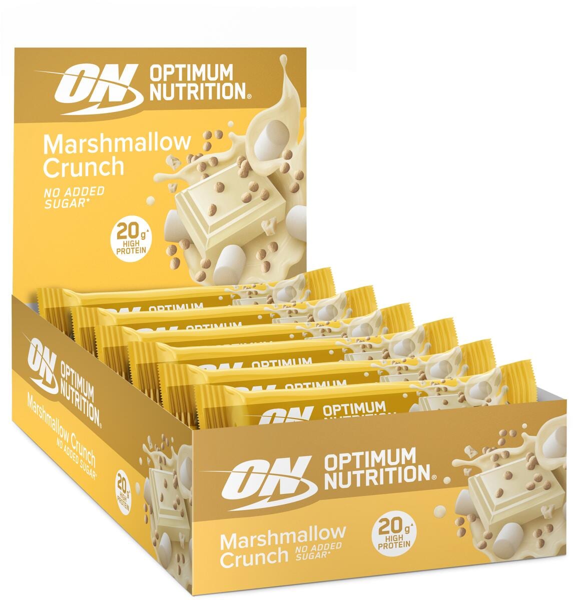 Optimum Nutrition Protein Crisp Bar, 10 x 65 g Riegel, Marshmallow Crunch