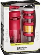 Blender Bottle Combo Pak Sportmixer (820 ml) + GoStack (4er-Pack), Pink
