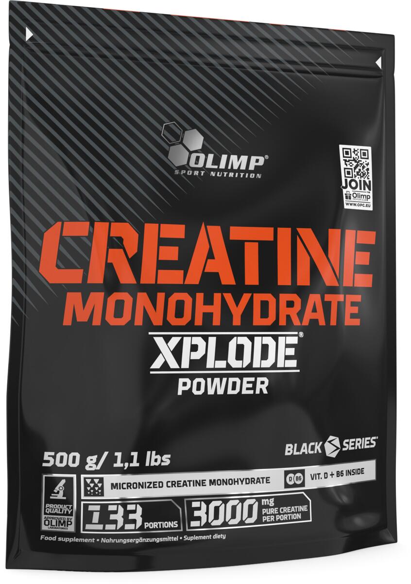 Olimp Creatine Monohydrate Xplode Powder, 500 g Beutel, Orange