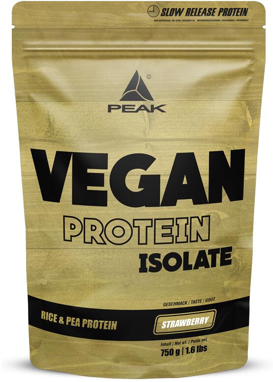 Peak Performance Vegan Protein Isolate, 750 g Beutel, Strawberry