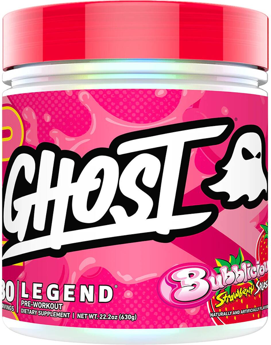 Ghost Legend V4 Pre-Workout, 630 g Dose, Bubblicious Strawberry Splash