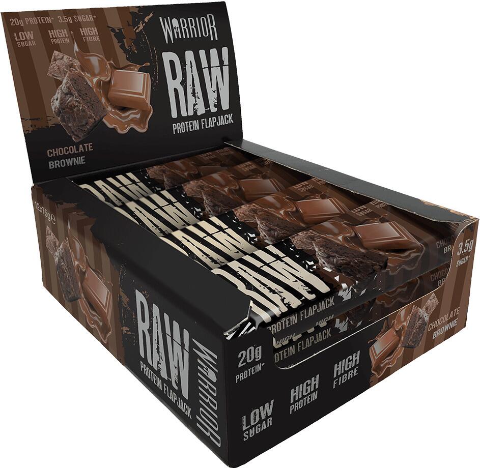 Warrior Raw Protein Flapjacks, 12 x 75g Riegel, Chocolate Brownie