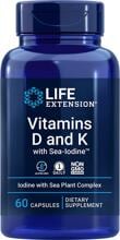 Life Extension Vitamin D3 and K2 with marine iodine (marines Jod), 60 Kapseln