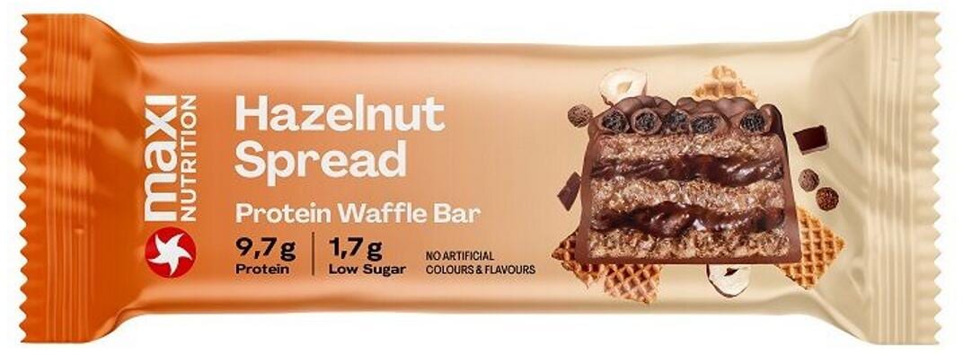 MaxiNutrition Protein Waffle Bar, 1 x 39 g Riegel, Hazelnut Spread
