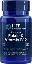 Life Extension BioActive Folat & Vitamin B12, 90 vegetarische Kapseln