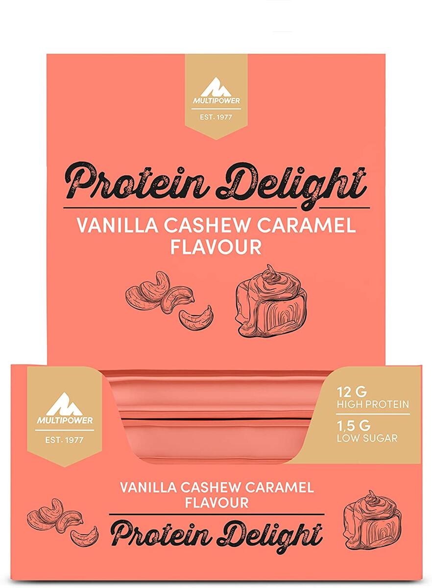 Multipower Protein Delight, 18 x 35 g Riegel, Vanilla Cashew Caramel