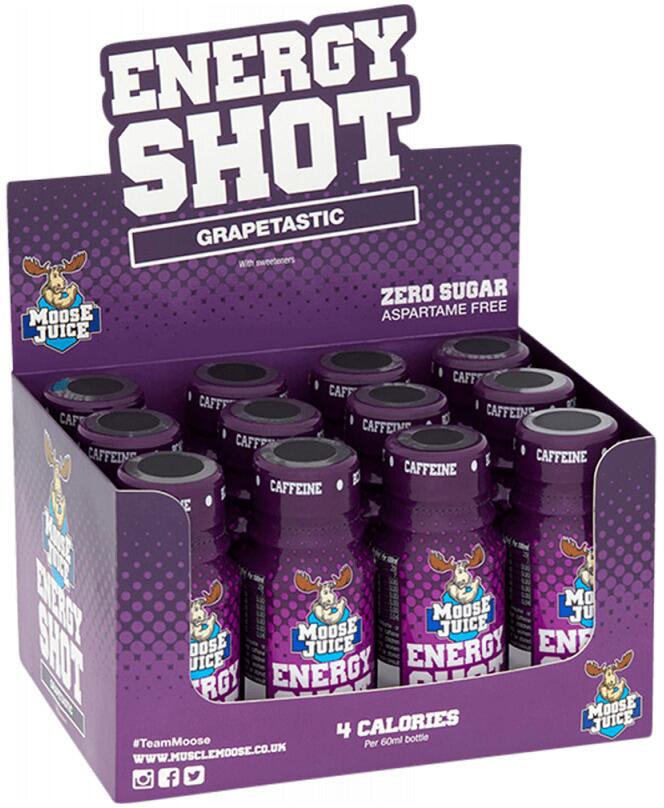 Muscle Moose Juice Energy Shot, 12 x 60 ml Ampullen, Grapetastic bei