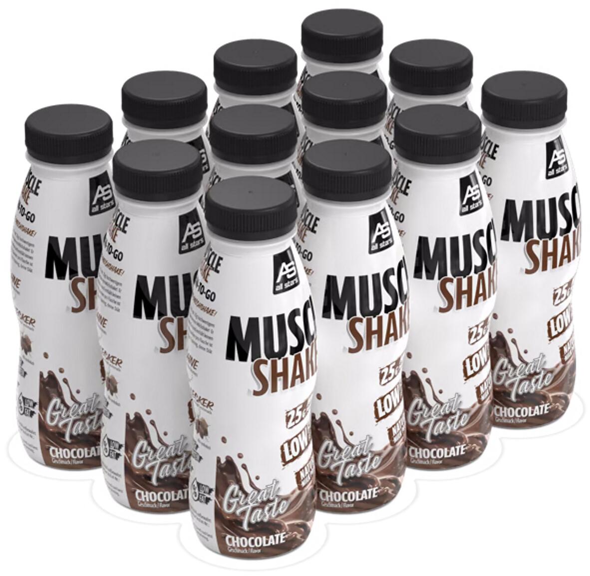 All Stars Muscle Shake, 12 x 330 ml Flaschen, (inkl. 3,- Euro Pfand), Chocolate