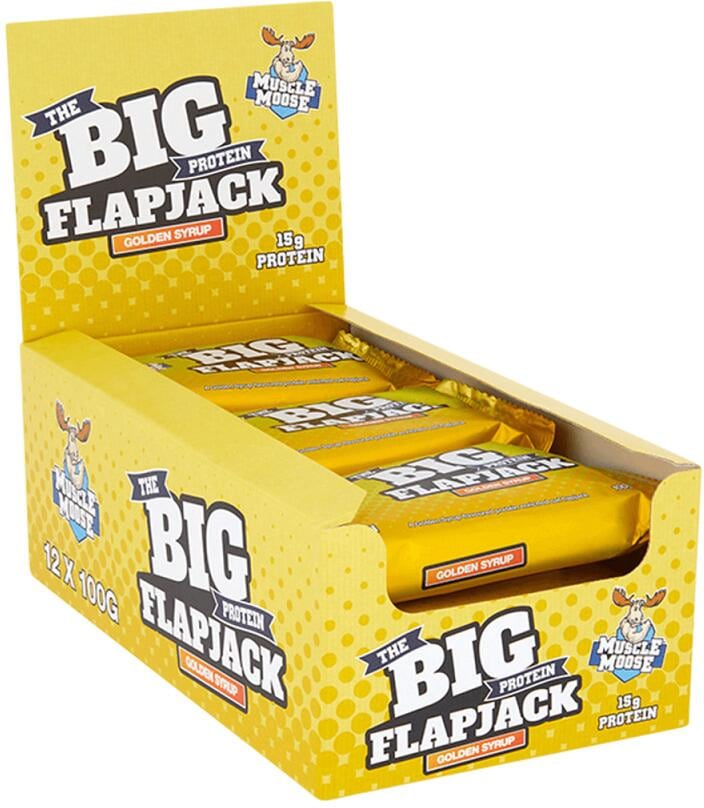Muscle Moose Big Protein Flapjack, 12 x 100 g Riegel, Golden Syrup