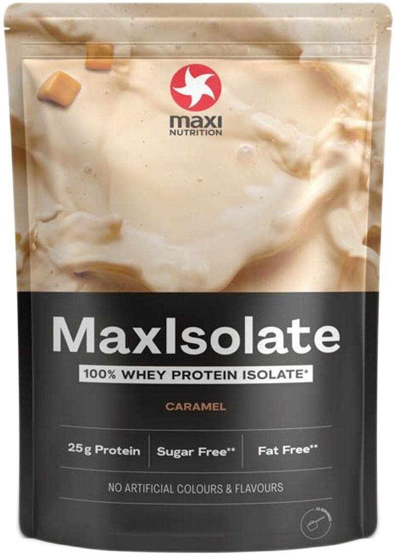 MaxiNutrition MaxIsolate 100% Whey Protein Isolate, 1000 g Beutel, Caramel
