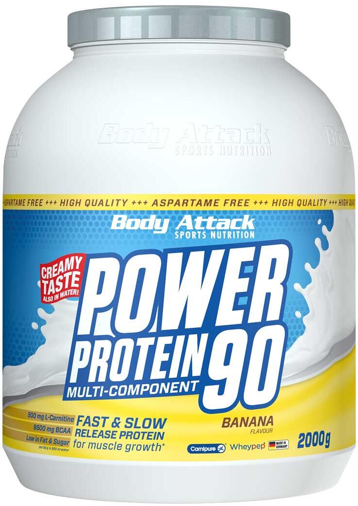 Body Attack Power Protein 90, 2000 g Dose, Banana