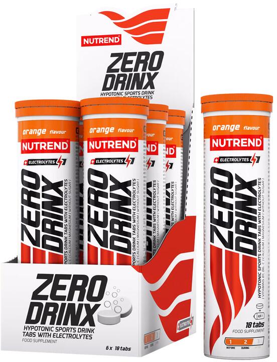 Nutrend Unisport Zerodrinx Tabs, 6 × 18 Brausetabletten, Orange
