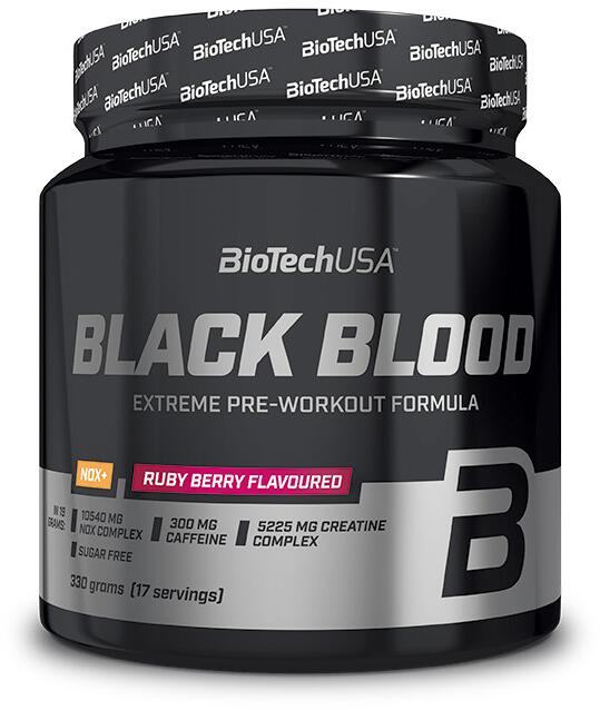 BioTech USA Black Blood NOX+, 330 g Dose, Ruby Berry