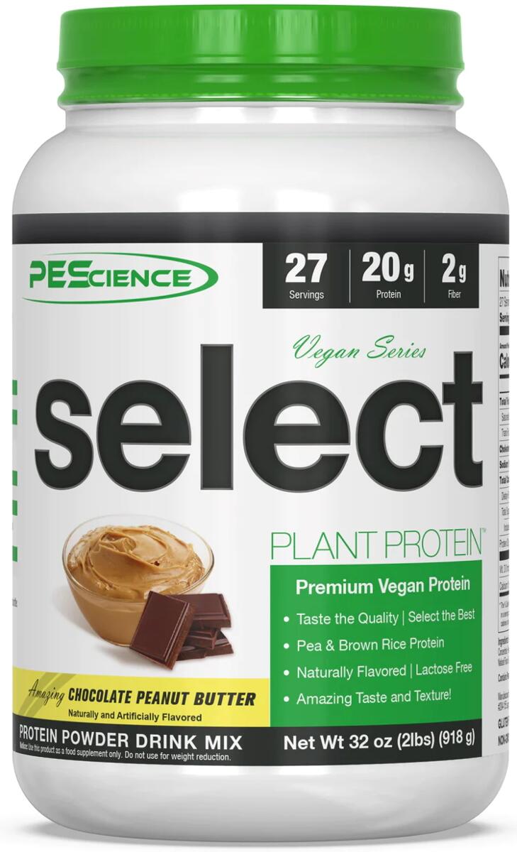 PEScience Select Protein Vegan Series, 918 g Dose, Chocolate Peanut Butter
