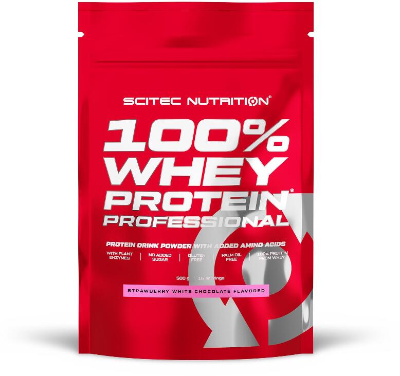 Scitec Nutrition 100% Whey Protein Professional, 500 g Beutel, Erdbeere-Weiße Schokolade