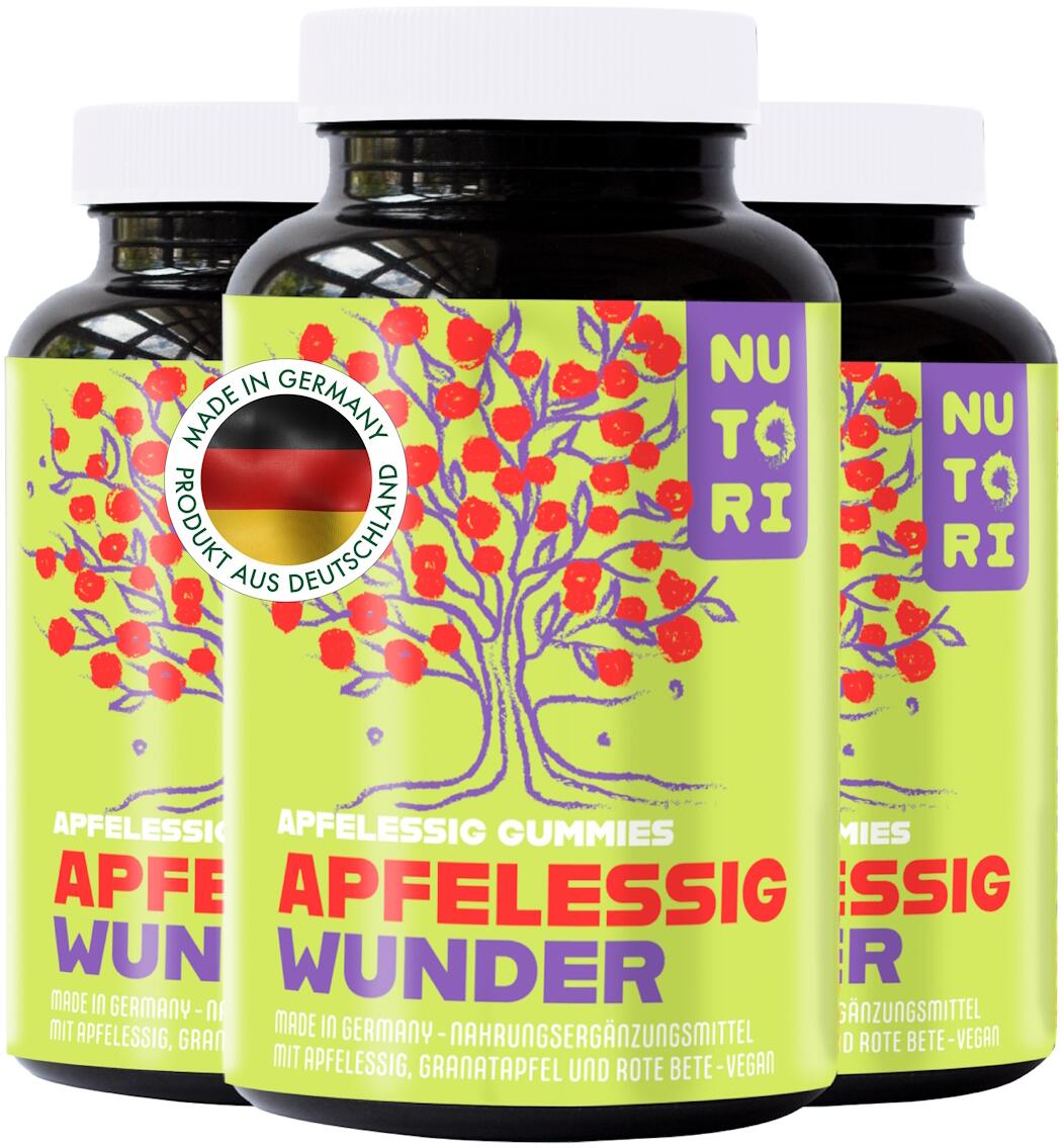 Nutori Apfelessig Wunder, 3 x 60 Gummies