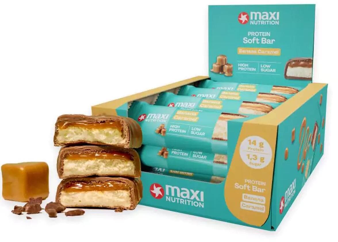 MaxiNutrition Protein Soft Bar, 16 x 45 g Riegel, Banana Caramel