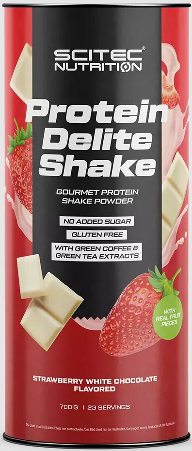 Scitec Nutrition Protein Delite Shake, 700 G Dose, Erdbeer-WeißE Schokolade