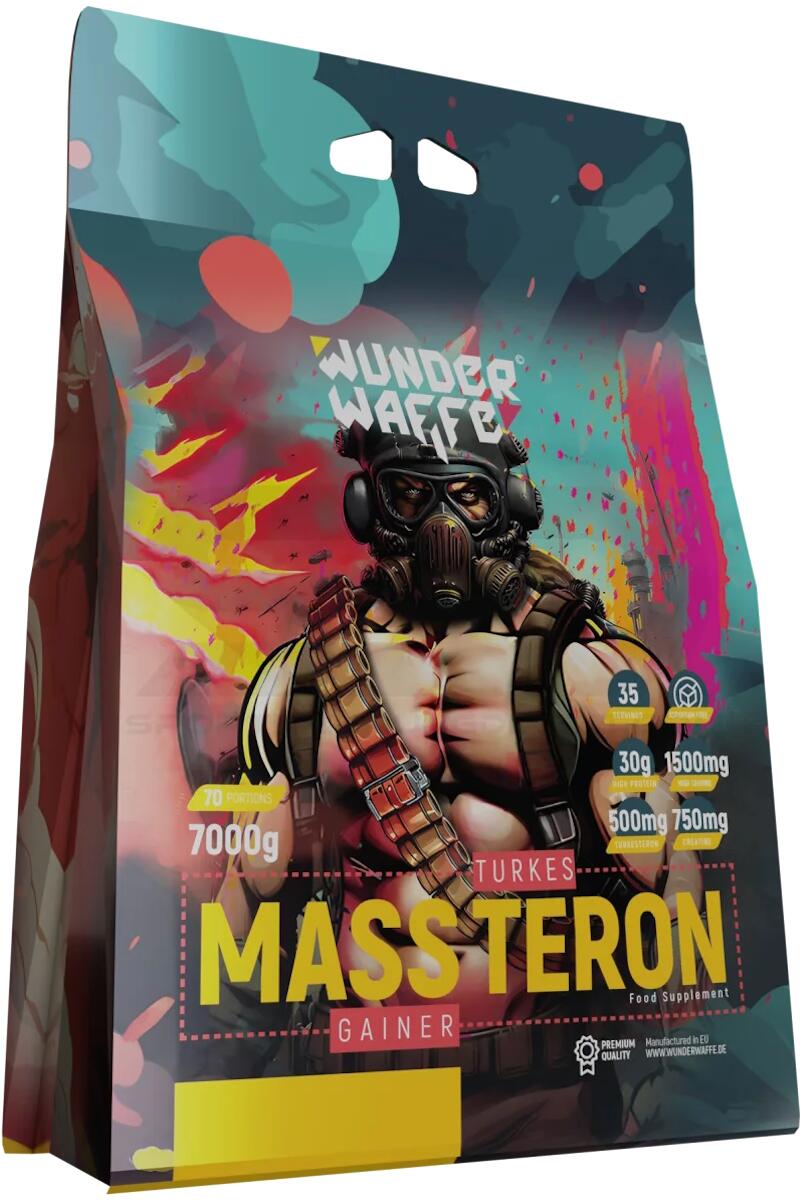Wunderwaffe Massteron Mass Gainer, 7000 g Beutel, Strawberry